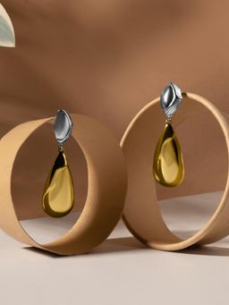 Palmonas - Multi-Color Contemporary Droplet Dual Tone Earrings