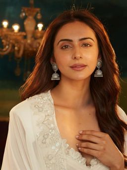 Accessher - Oxidised Silver Floral Sunburst Jhumka Earrings