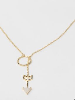 Silverings - 925 Sterling Silver White Rainbow Moonstone Gold Necklace