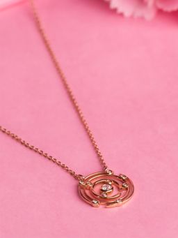 Silverings - 925 Sterling Silver White Centre Of My World Zircon Necklace