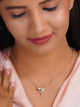 Silverings - 925 Sterling Silver White Carrying Your Heart Zircon Necklace