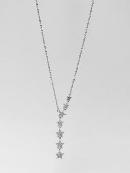Silverings - 925 Sterling Silver Star Studded Zircon Necklace