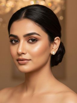 Niscka - White Elegant Round Faux Pearl Stud Earrings