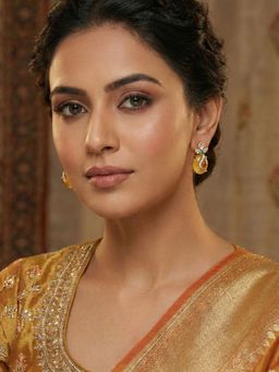 Niscka - Multi-Color Gold Plated Peacock Earrings