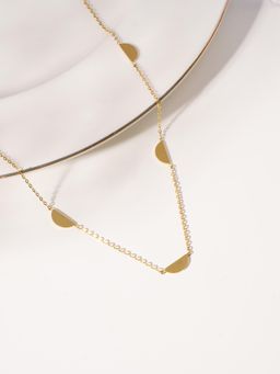 Palmonas - Gold Crescent Disc Accent Necklace