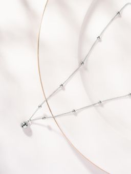 Palmonas - Silver Round Drop Pendant Necklace