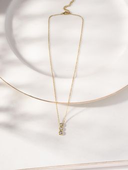 Palmonas - White Triple Stone Accent Necklace