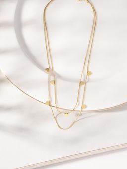 Palmonas - Gold Sleek Heart Layered Necklace