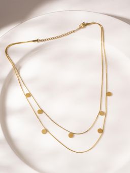 Palmonas - Gold Mini Disc Accent Layer Necklace