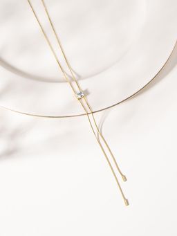 Palmonas - White Slider Drop Lariat Necklace