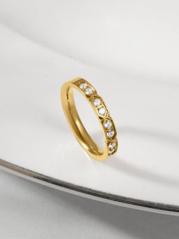 Palmonas - White Linear Stone Accent Ring