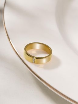 Palmonas - White Contemporary Flat Band Ring