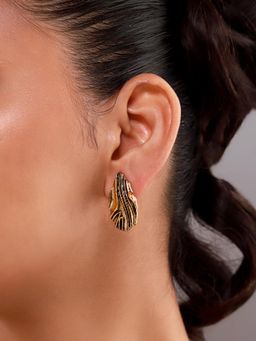 Voylla - Gold Flow Tide Curves Of Grace Stud Earrings