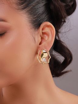 Voylla - White Flow Tide Marina Stud Earrings