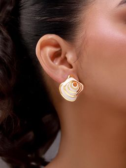 Voylla - White Flow Tide Oceanic Grace Stud Earrings