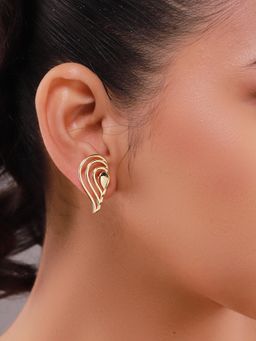 Voylla - Gold Flow Tide Avela Stud Earrings