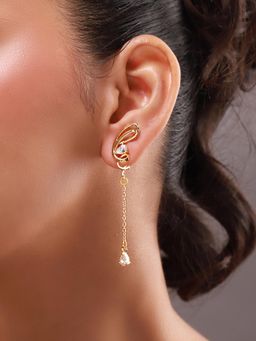 Voylla - White Flow Tide Twilight Vine Drops Dangle Earrings