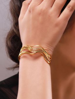 Voylla - Flow Tide Golden Wave Cuff