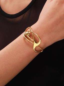 Voylla - Gold Flow Tide Heartline Cuff