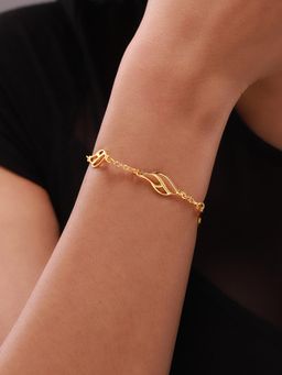 Voylla - Gold Flow Tide Shell Wave Link Bracelet