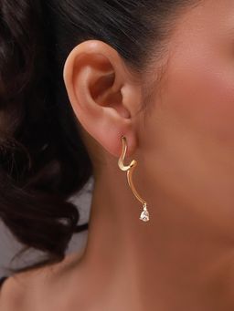 Voylla - White Flow Tide Spiral Stream Drop Earrings