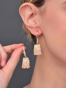 REENISAA - Beige Crystal Drop Earrings