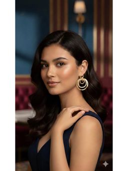 Kraft Smiths - Gold Triple Loop Statement Earrings