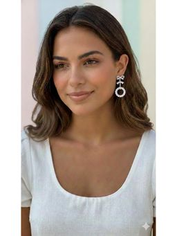 Kraft Smiths - White Crystal Orbit Drop Earrings