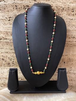 Digital Dress Room - Multicolor Chain Necklace 5 Ball Pendant