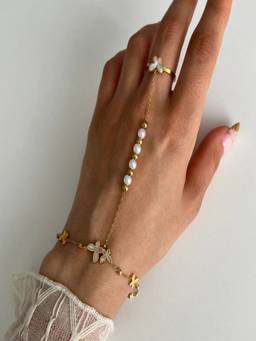AQUASTREET - Butterfly Ring Bracelet 18K Gold Plated Anti-Tarnish Bracelet