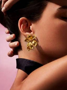 AQUASTREET - Bold Floral Studs 18K Gold Plated Waterproof Anti-Tarnish Statement Earrings