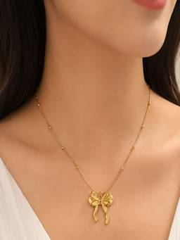 AQUASTREET - Bow 18K Gold Plated Waterproof Anti-Tarnish Necklace