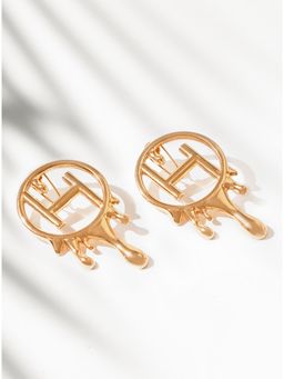Outhouse - Drip Oh Midi Earrings In Gold Finish