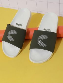 Chupps - Men Dot Fusion Orthopedic Arch Support Sliders - White & Olive