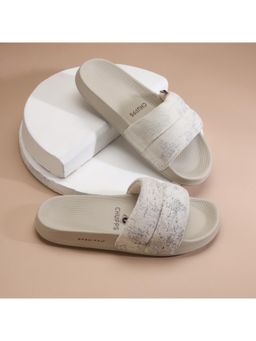 Chupps - Women Puff Flexible Comfort Sliders - Beige Beige