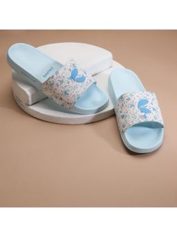 Chupps - Women Grace All-Day Comfort Sliders - White Blue