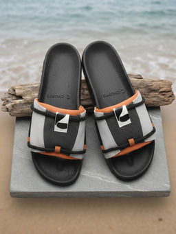 Chupps - Men Sling Orthopedic Arch Support Sliders - Black Orange