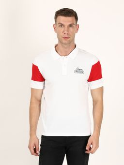 Wrangler - Men White Solid Polo T-Shirt