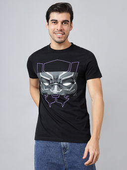 Free Authority - Official Black Panther Printed Regular Fit T-Shirt for Men