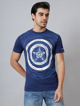 Free Authority - Official Captain America Printed Regular Fit T-Shirt for Men