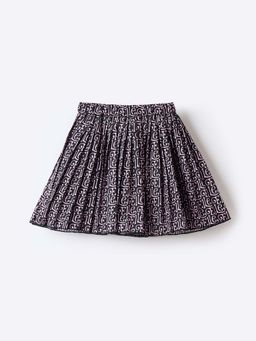 ELLE - Girls Black Regular Fit Pleated Skirt