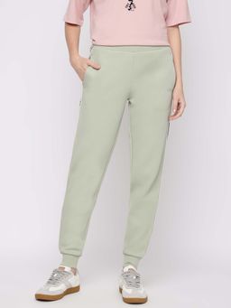 Guess - Women Green Solid High Rise Regular Fit Joggers