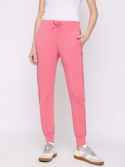 Guess - Women Pink Solid High Rise Regular Fit Joggers
