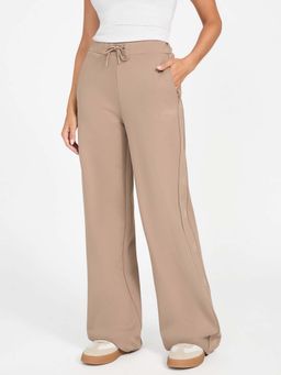 Guess - Women Beige Side Taped High Rise Bootcut Pant