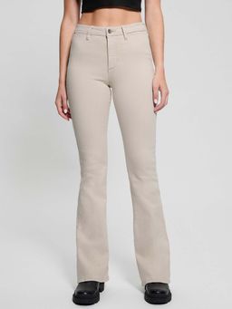 Guess - Women Beige Solid Mid Rise Bootcut Leg Trouser