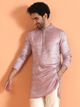 KISAH - Men Pink Cotton Silk Kurta