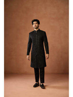 KISAH - Men Black Cording Sherwani with Pant