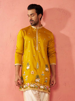 Vastramay - Silk Blend Mid Length Kurta