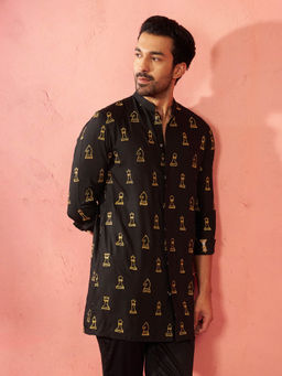 Vastramay - Fine Satin Mid Embroidered Kurta