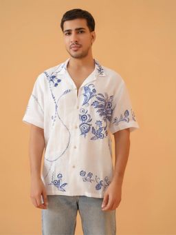BEFITTING CLOTHING - White Linen Cuban Shirt